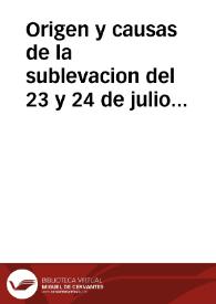 Origen y causas de la sublevacion del 23 y 24 de julio de 1822 en Benicarlo