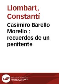Casimiro Barello Morello : recuerdos de un penitente
