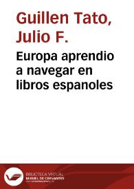 Europa aprendio a navegar en libros espanoles