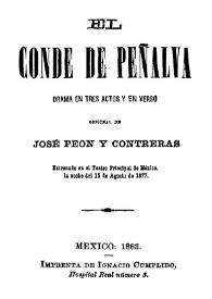 El conde de Peñalva: drama en tres actos y en verso