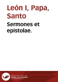 Sermones et epistolae.