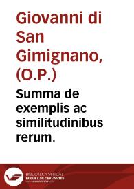 Summa de exemplis ac similitudinibus rerum.