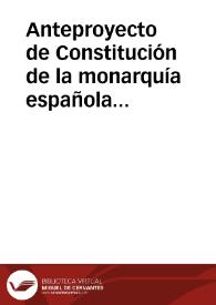 Anteproyecto de Constitución de la monarquía española de 1929