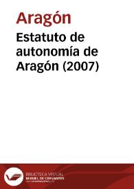 Estatuto de autonomía de Aragón (2007)