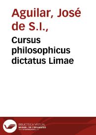 Cursus philosophicus dictatus Limae