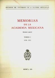 Memorias de la Academia Mexicana de la Lengua. Tomo 1 [1876-1878]