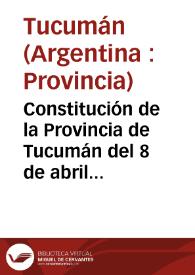 Constitución de la Provincia de Tucumán del 18 de abril de 1990