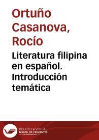 Literatura filipina en español. Introducción temática