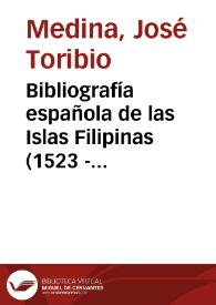 Bibliografía española de las Islas Filipinas (1523 - 1810)