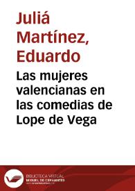 Las mujeres valencianas en las comedias de Lope de Vega