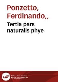 Tertia pars naturalis phye