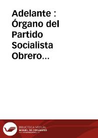 Adelante : Órgano del Partido Socialista Obrero [Español] (México, D. F.)