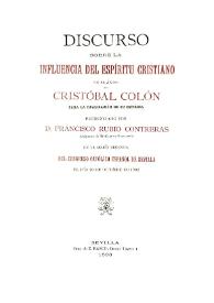 Discurso sobre la influencia del espíritu cristiano en el ánimo de Cristóbal Colón para la realización de su empresa