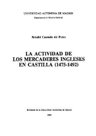 La actividad de los mercaderes ingleses en Castilla (1475-1492)