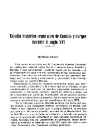 Estudio histórico-económico de Castilla y Burgos durante el siglo XVI
