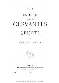 Estudio acerca de Cervantes i el Quijote