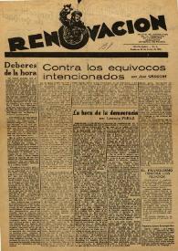 Renovación (Toulouse) : Boletín de Información de la Federación de Juventudes Socialistas de España. Núm. 6, 20 de junio de 1945