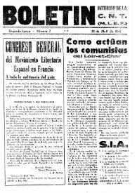 CNT : Boletín Interior del Movimiento Libertario Español en Francia. Segunda época, núm. 7, 28 de abril de 1945