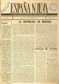 España nueva : Semanario Republicano Independiente. Año I, núm. 1, 24 de noviembre de 1945