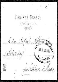 Tarjeta postal de C. de Echegaray a Rafael Altamira. 30 de agosto de 1907