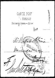 Tarjeta postal de E. Bobadilla a Rafael Altamira. 8 de octubre de 1907
