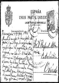 Tarjeta postal de E. Ibarra a Rafael Altamira. Zaragoza, 25 de diciembre de 1907