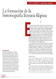 La formación de la historiografía literaria filipina