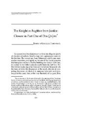 The Knight as Fugitive from Justice: Closure in Part I of Don Quijote