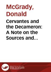 Cervantes and the Decameron: A Note on the Sources and Meaning of Don Quijote's Prototypical Chivalric Adventure (I, 50)