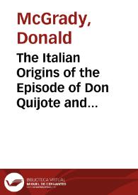 The Italian Origins of the Episode of Don Quijote and Maritornes