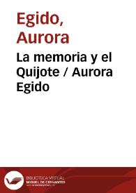 La memoria y el Quijote