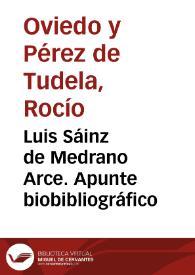 Luis Sáinz de Medrano Arce. Apunte biobibliográfico