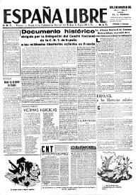 España Libre : C.N.T. Órgano del Comité de Relaciones de la Confederación Regional del Centro de Francia. A.I.T. Año I, núm. 5, 18 de noviembre de 1945