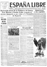 España Libre : C.N.T. Órgano del Comité de Relaciones de la Confederación Regional del Centro de Francia. A.I.T. Año II, núm. 10, 9 de marzo de 1946