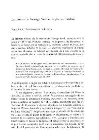 La muerte de George Sand en la prensa catalana