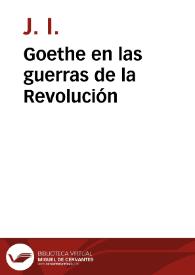 Goethe en las guerras de la Revolución