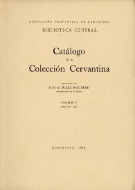 Catálogo de la Colección Cervantina. Volumen V. Años 1916-1930