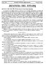 Ley de 17 de julio de 1942 de creación de las Cortes Españolas 
