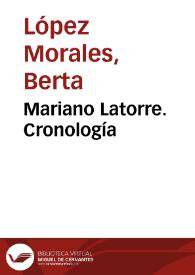 Mariano Latorre. Cronología