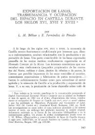 Exportación de lanas, trashumancia y ocupación del espacio en Castilla durante los siglos XVI, XVII y XVIII