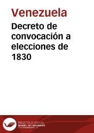 Decreto de convocación a elecciones de 1830
