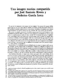 Una imagen taurina compartida por José Eustasio Rivera y Federico García Lorca