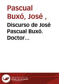 Discurso de José Pascual Buxó. Doctor Honoris Causa