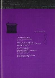 Campo de Agramante: revista de literatura. Núm. 8 (otoño-invierno 2007). Notas de lectura