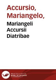 Mariangeli Accursii Diatribae
