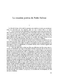 La creación poética de Pedro Salinas