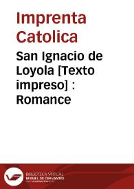 San Ignacio de Loyola : Romance