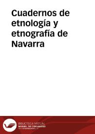 Cuadernos de etnología y etnografía de Navarra 