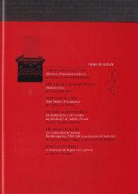 Campo de Agramante: revista de literatura. Núm. 19 (otoño-invierno 2013). Notas de lectura