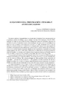 Alejandro Sawa: frustración literaria y anticlericalismo
